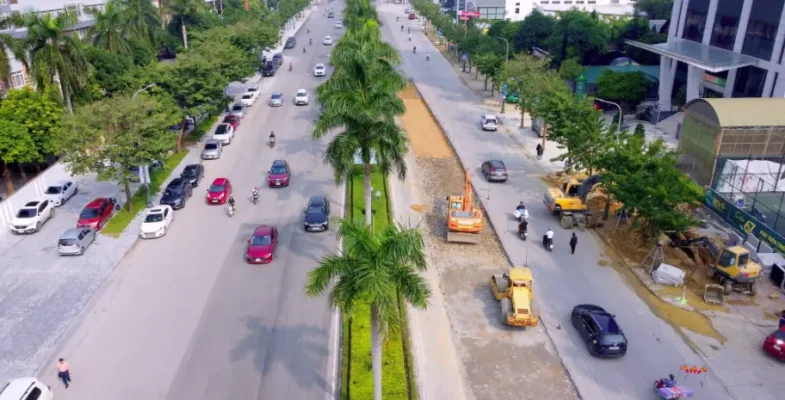 Đại lộ Lê Nin đi qua dự án Sun Trường Vinh được gấp rút cải tạo và quy hoạch
